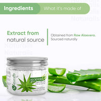 Naturalis Aloevera Gel for Face – Natural Aloe Vera Gel for Hydration, Nourishment, and Hair Care – Aloevera Gel for Skin & Hair that Soothes, 300g