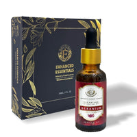 Luxurious Geranium Essential Oil by Enhanced Essentials|Therapeutic Grade,Organic & Natural | Ultra Premium and Highly Concentrated Oils for Home, Diffusers, Skin, Aromatherapy, Bath, Massage,Hair, Soap and Candle making| 30 ml