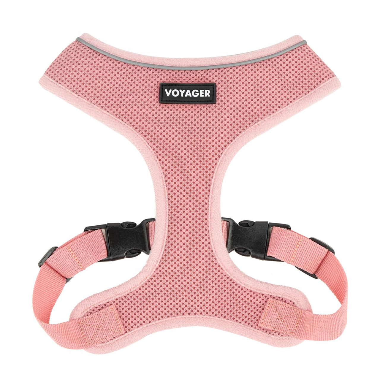 Aerolite No Pull Mesh Dog Harness with Lightweight, Soft, Breathable Chest Coverage, Reflective Stitching, and Adjustable Straps for Walking, Running, Training, Heavy Duty and Durable - Pink, L