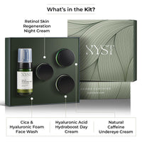 Xyst AM to PM Skincare Kit with Natural Caffeine & Liposomic Retinol | Reduces Dark Circles | Hydrates & Repairs | Derma Certified | All Skin Type | Pack of 4