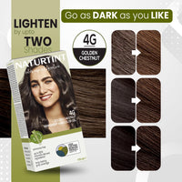 Naturtint Permanent Hair Colour Gel Golden Brown 4G | For Optimal Scalp Care | Long Lasting Hair Colour | Ammonia Free Vegan | No Parabens | Enriched with Olives & Organic Shea Butter