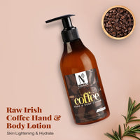 Nutriglow NATURAL'S Raw Irish Coffee Hand and Body Lotion With Honey & Shea Butter For Instant Skin Smoothening, Skin Purifying, No Sulphate & Silicones, 300ml