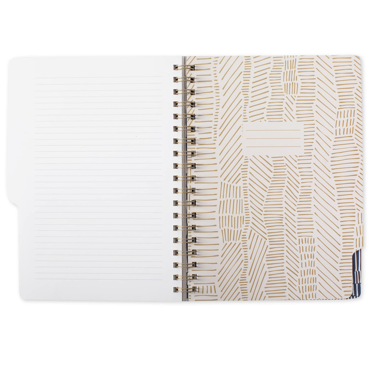 Fringe Studio Large Tab Notebook,Tribal Lines, Flexible Paperback Cover, College Ruled, 5 Subject/Die-Cut Dividers, 7.25" X 10", 180 Lined Pages (343007), Multicolor Tribal Lines