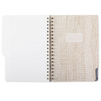 Fringe Studio Large Tab Notebook,Tribal Lines, Flexible Paperback Cover, College Ruled, 5 Subject/Die-Cut Dividers, 7.25