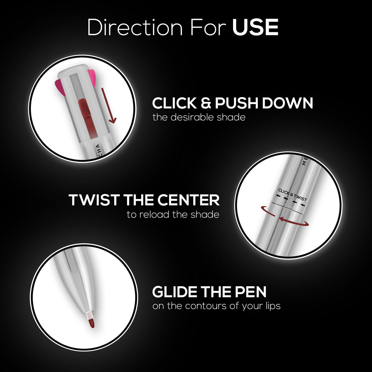 RENEE Draw 4-4-in-1 Lip Liner, Four Shades Pinks, Brown, Nude & Red in One Pen - Highly Pigmented, Rich Texture, Matte Finish, One-swipe Application & Travel-friendly