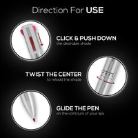 RENEE Draw 4-4-in-1 Lip Liner, Four Shades Pinks, Brown, Nude & Red in One Pen - Highly Pigmented, Rich Texture, Matte Finish, One-swipe Application & Travel-friendly