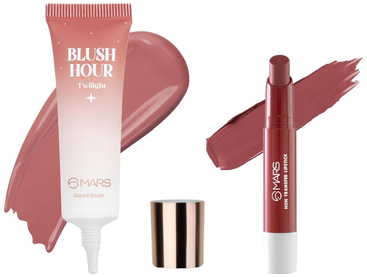 MARS Matte Super Stay Lipstick |(2.6 gm) (02-TREASURE) Liquid Blush Hour | Dewy-Matte Finish | Highly Pigmented | Lightweight & Long-Lasting Formula | Effortless Application (12 ml) (02-TWILIGHT)