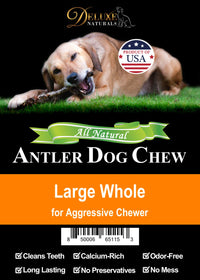 Elk Antler Chews for Dogs | Naturally Shed USA Collected Elk Antlers | All Natural A-Grade Premium Elk Antler Dog Chews | Product of USA, Single Pack Large Whole Large (Pack of 1)