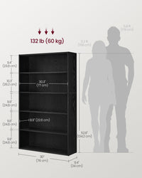 VASAGLE Bookshelf, 23.6 Inches Wide, 4-Tier Open Bookcase with Adjustable Storage Shelves, Floor Standing Unit, Cloud White ULBC164T14 1 Pack 4 Tiers (23.6