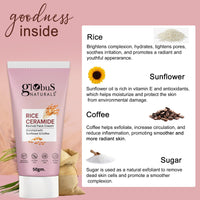 Globus Naturals Rice Ceramide Revival Face Cream, Enriched with Sunflower & Coffee, Ayurvedic Formula, Paraben Free, Gentle & Mild, Suitable For All Skin Types, 50 gm (Pack of 3)