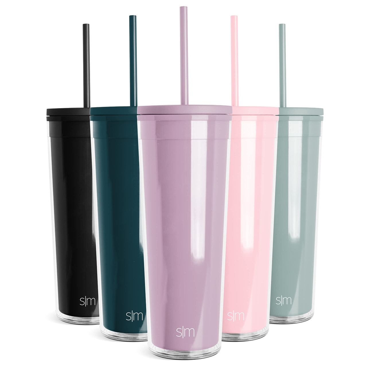 Simple Modern Plastic Tumbler with Lid and Straw | Reusable BPA Free Iced Coffee Cups Double Wall Smoothie Cup | Gifts for Women Men Him Her | Classic Collection | 24oz | Lavender Mist -Lavender Mist