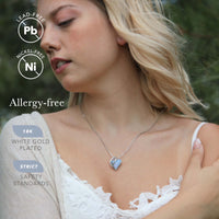 Leafael Women’s Silver Plated Infinity Love Heart Pendant Necklace with Birthstone Crystals, Jewelry Gifts for Her, 18 + 2 inch Chain, Anniversary Birthday Mother's  Necklaces for Wife Mom Girlfriend 18-Communication-Owyhee Opal Blue