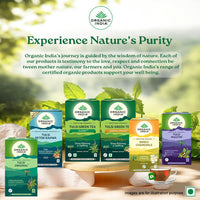 A TATA Product - Organic India Tulsi Green Tea Lemon Ginger - 25 Teabags, Herbal Blend with Green-Tea, Tulsi, Lemon & Ginger, Supports Digestion, Refreshing Taste, Natural Ingredients