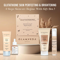 Glamveda Glutathione 4-Step Skincare Routine For Healthy & Radiant Skin | Skin Brightening and Lightening Combo ( Facewash + Facecream + Faceserum + Sunscreen )
