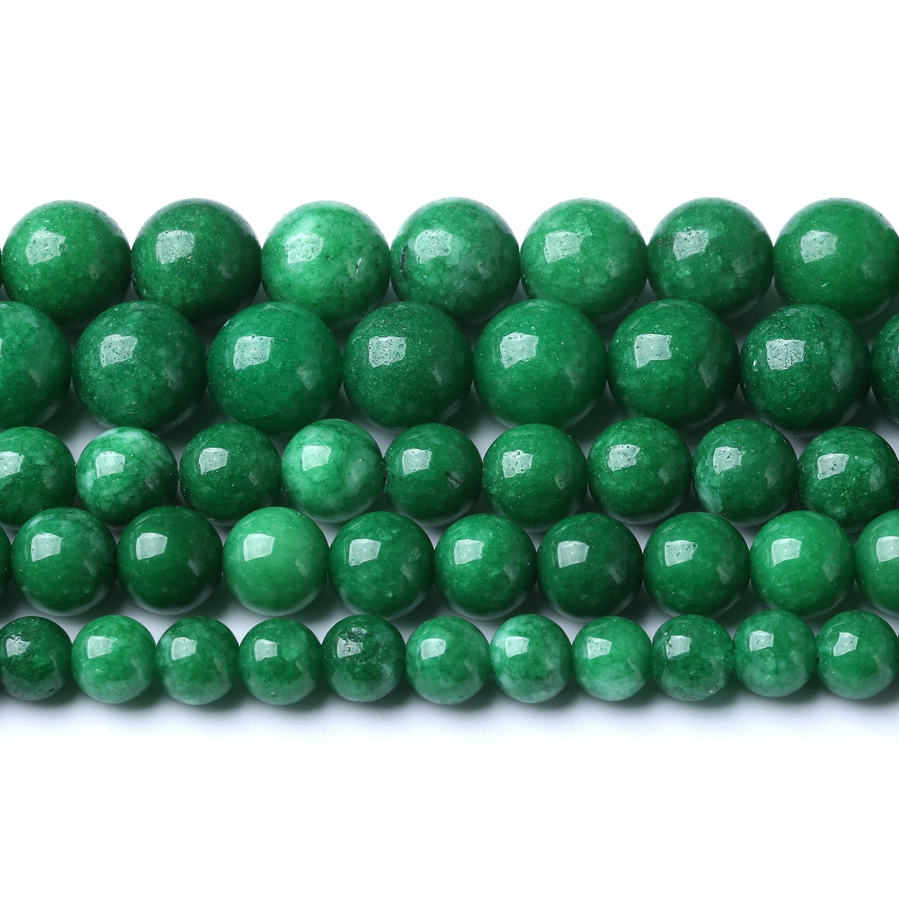 45pcs 8mm Natural Green Cloud Jades Beads Round Loose Gemstone Crystal Energy Healing Power Stone Beads for Jewelry Making DIY Bracelet (8mm, Green Cloud Jades)