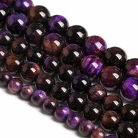 10MM 36PCS Natural Stone Multi Purple Tiger Eye Stone Beads for Jewelry Making DIY Bracelet Energy Crystal Healing Power 10mm