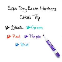 EXPO Low Odor Dry Erase Marker, Chisel Tip Markers, Whiteboard Markers, Assorted, 36 Count 36 Count (Pack of 1)