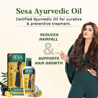 SESA Ayurvedic Hair Oil 200Ml + Anti Hairfall Shampoo 500Ml Combo Pack Control Hair Fall Nourishes Scalp Help Hair Growth For Men & Women