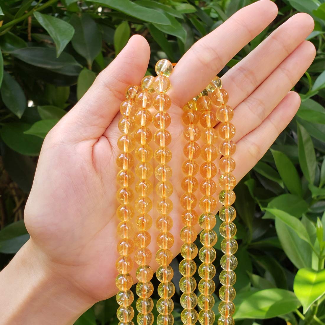 2 Strands Adabele Natural Citrine Yellow Crystal Healing Gemstone 10mm Round Loose Stone Beads (70-74pcs Total) for Jewelry Making GH2-10 10mm (2 Strands) Citrine Crystal