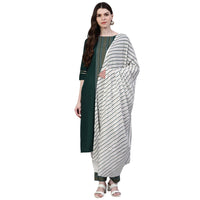 Stylum Women's  Printed Cotton Straight Kurta Pant Dupatta Set