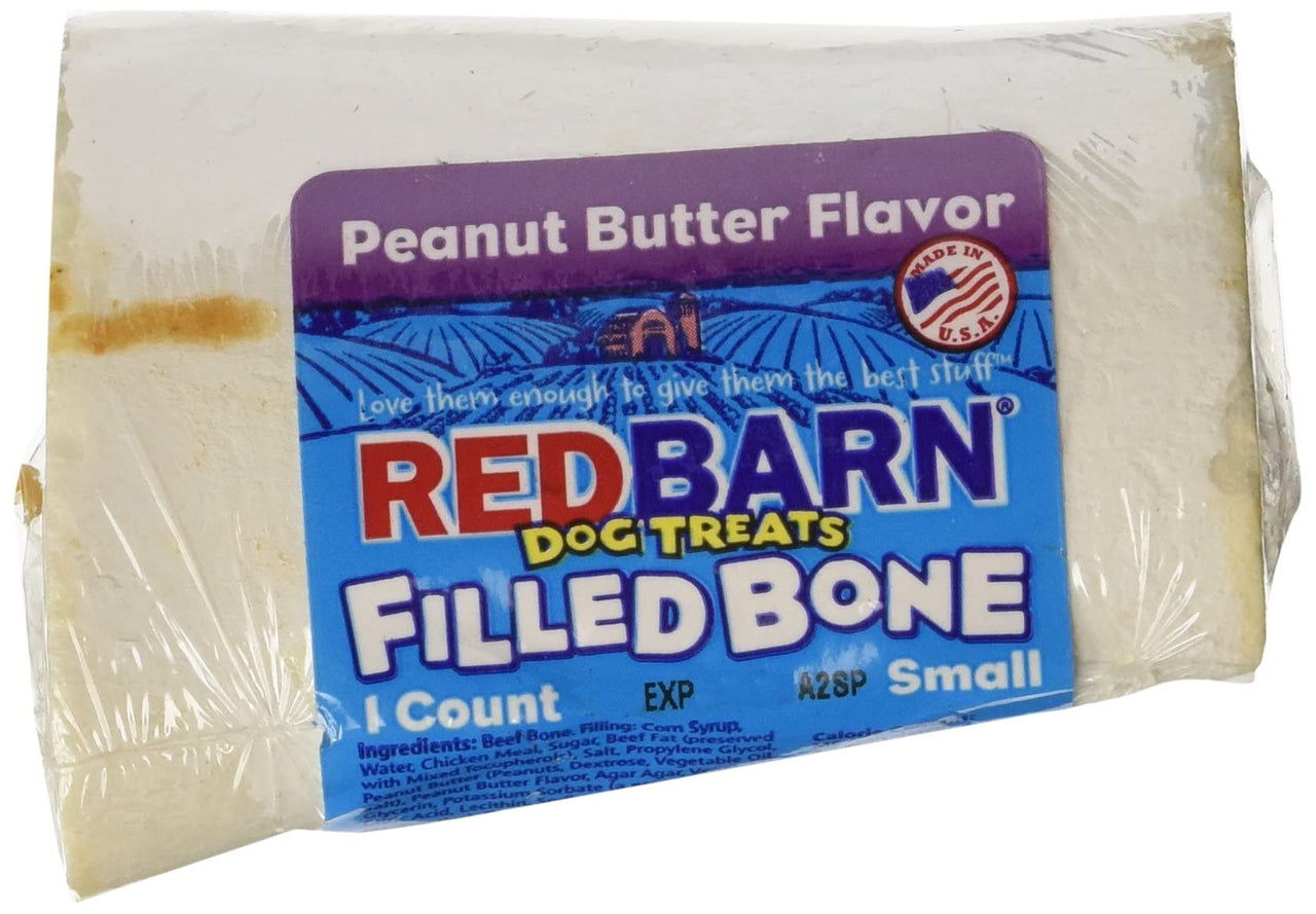 Redbarn Small Filled Bone (Peanut Butter, 1 Bone) Peanut Butter 1 Count (Pack of 1)