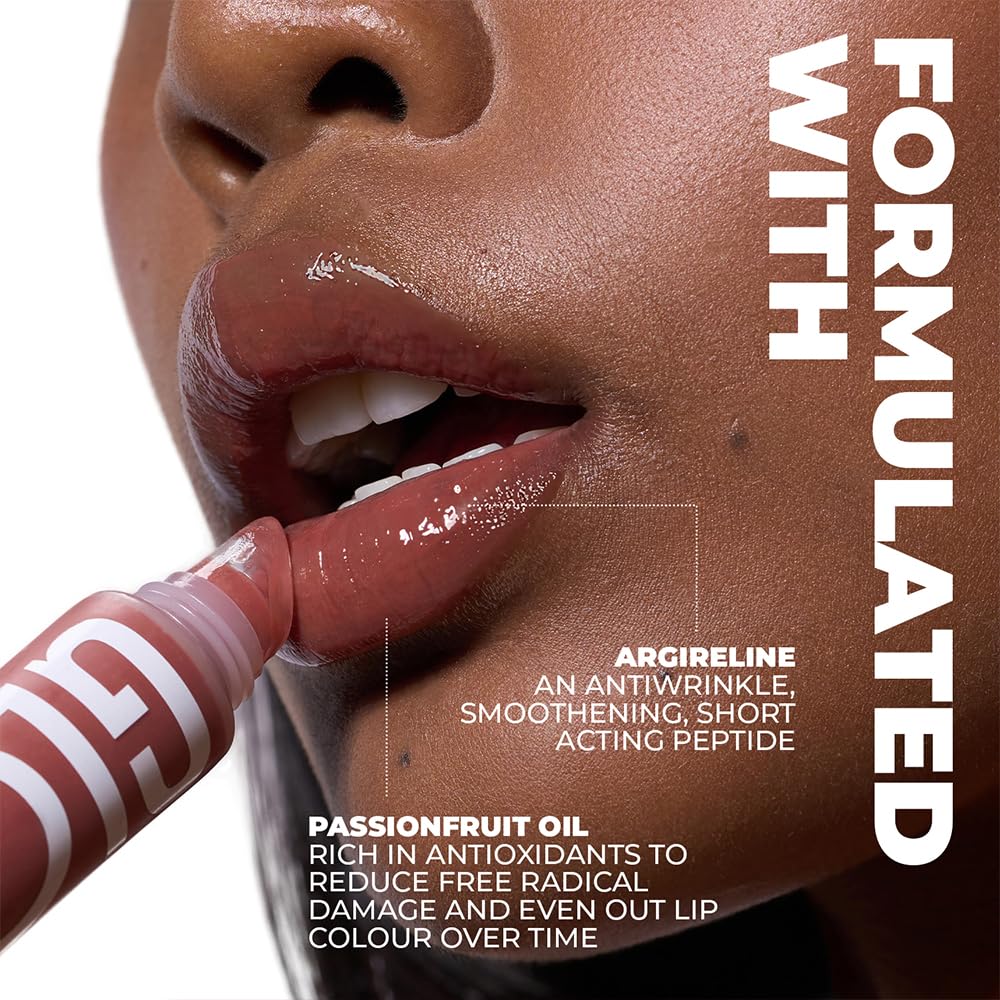 FAE Beauty Peptide Lip Gloss | With Passionfruit Oil & Argireline to Smoothen, Even, and Soften Lips | Non Sticky | Hydrating | Vegan | Shade Thriving | Warm Plum Jam