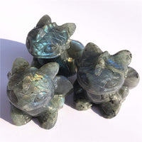 Anlingem Healing Crystal Stone Human Reiki Skull Figurine Statue Sculptures Labradorite Fly Dragon Crystal Halloween AL-LT