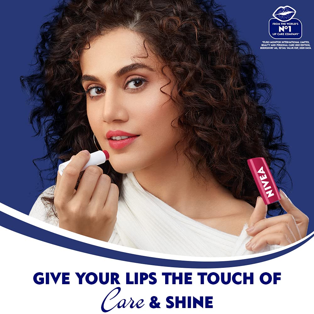 NIVEA Lip Balm, Fruity Cherry Shine, 4.8g & NIVEA Soft, Light Moisturising Cream, Berry Blossom, 100ml