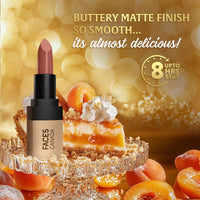 FACES CANADA Comfy Matte Velvet Touch Lipstick - Apricot Jam 15, 4.2g | Velvety Matte Finish | 8HR Longstay | Intense Colour | Hydrating Lips | Smooth Application