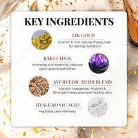 Just Herbs 24K Gold Bakuchiol Face Serum for Fights Signs of Ageing | Improve Skin Elasticity | Instant Lasting Hydration All Skin Types for Men and Women 30ml