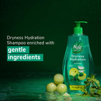 Nyle Naturals Dryness Hydration Shampoo, with Tulsi, Amla and Aloe Vera, Gentle & Soft Shampoo, pH Balanced and Paraben Free, For Men & Women, 800ml