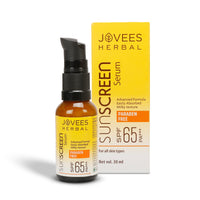 Jovees Sunscreen Face Serum SPF 65 PA+++ Broad spectrum Sun protection with Green tea, Carrot and Sunflower extract | Lightweight & Oil Free | For Oily & Acne Prone Skin 30ml
