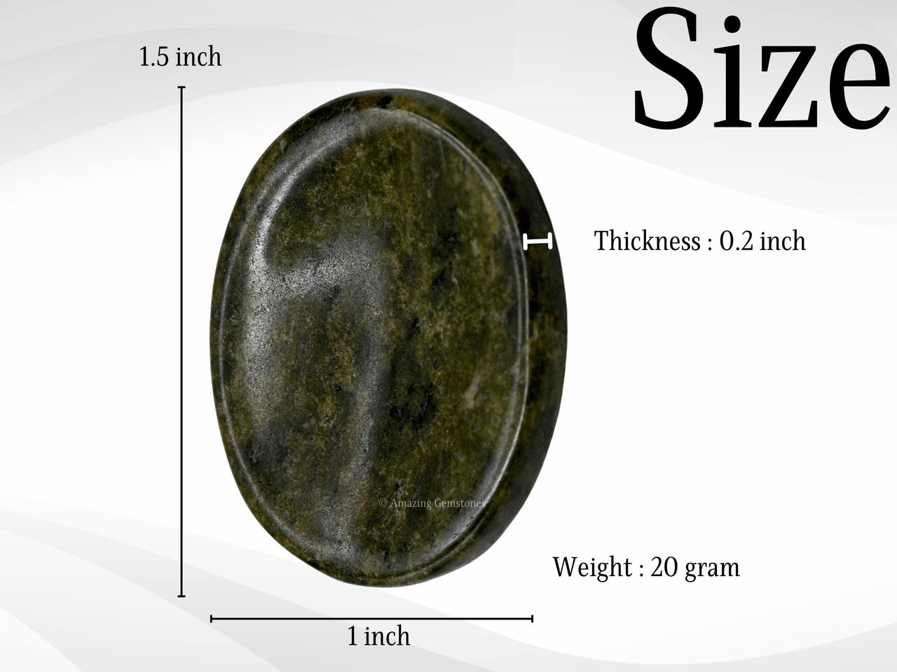 Vasonite Crystal Worry Stones for Anxiety - Thumb Worry Stone for Stress Meditation, Anxiety Relief Items Healing Stones and Crystals Vesuvianite