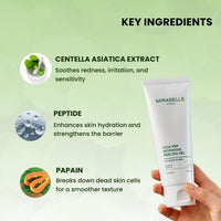 Mirabelle Korea Cica-Pep Intensive Peeling Gel 100ml | Gentle Exfoliation with Papain & Peptides | Soothing Centella Asiatica | Hydrating & Brightening Face Exfoliator | Korean Skincare for Men & Women