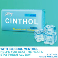Cinthol Cool Soap, 100g (Pack of 8) | with Icy-cool Menthol | Soaps For Bath | Grade 1 Soap | For All Skin Types