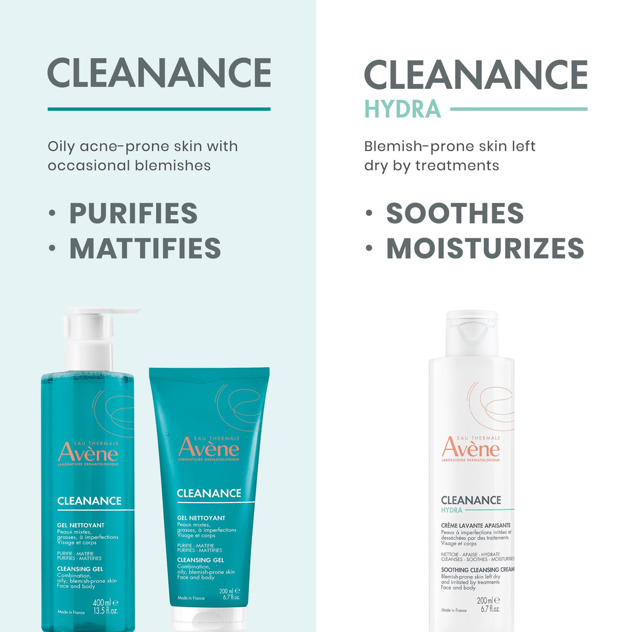 Avene Cleanance Cleansing Gel 400ml I Face wash for Oily, Acne, Sensitive, Blemish Prone Skin I Foaming Gel Gentle Skin Cleanser I Purifies and Mattifies Skin I Reduces blackheads and Sebum Production