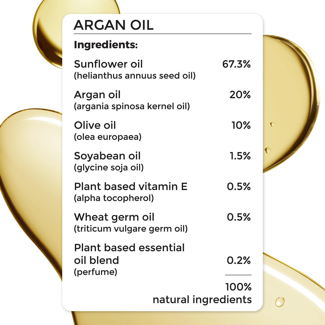 Brillare Argan Hair Oil, with the Goodness of Olive oil & Sunflower Oil, for Dry & Frizzy Hairs, 100% Natural Hair Oil, 100ml