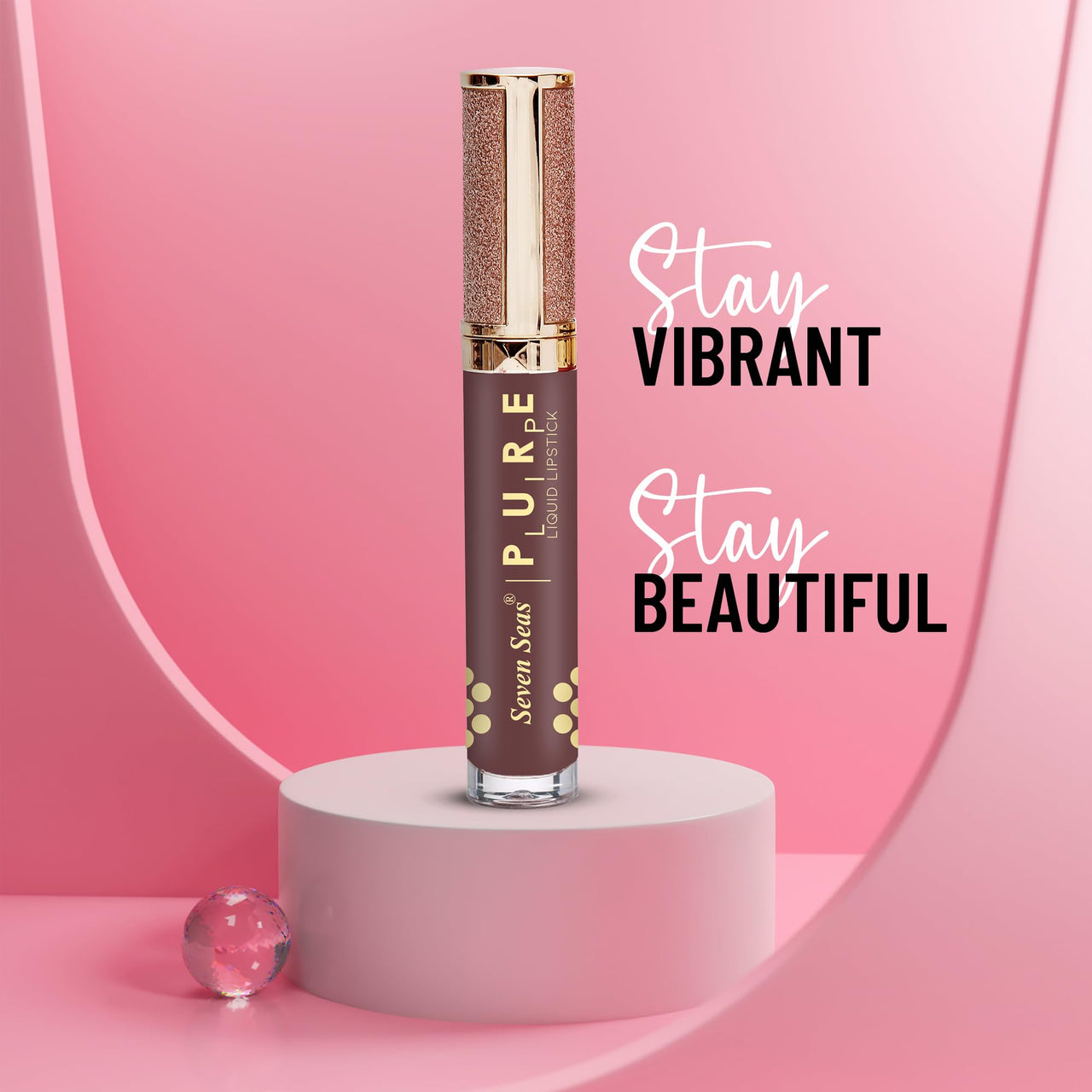 Seven Seas Pure Liquid Lipstick, Matte Finish, Purple (Castro 1, 7ml)