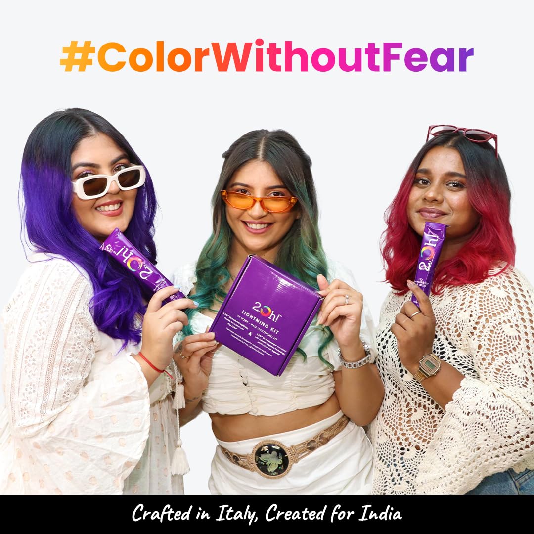 2.Oh! Italian- Clear Gloss DIY Kit | Semi Permanent Hair Gloss + Hair Bleach for Hair Color | High Shine Gloss | Smooth Silky Hair | Enriched with Argan Oil