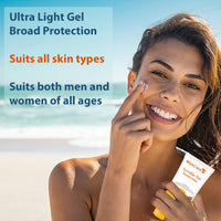 WishCare Invisible Gel Sunscreen SPF 50+ PA++++ For Oily and Dry skin - Light Weight Oil Free Gel Sunscreen with No White Cast 50g