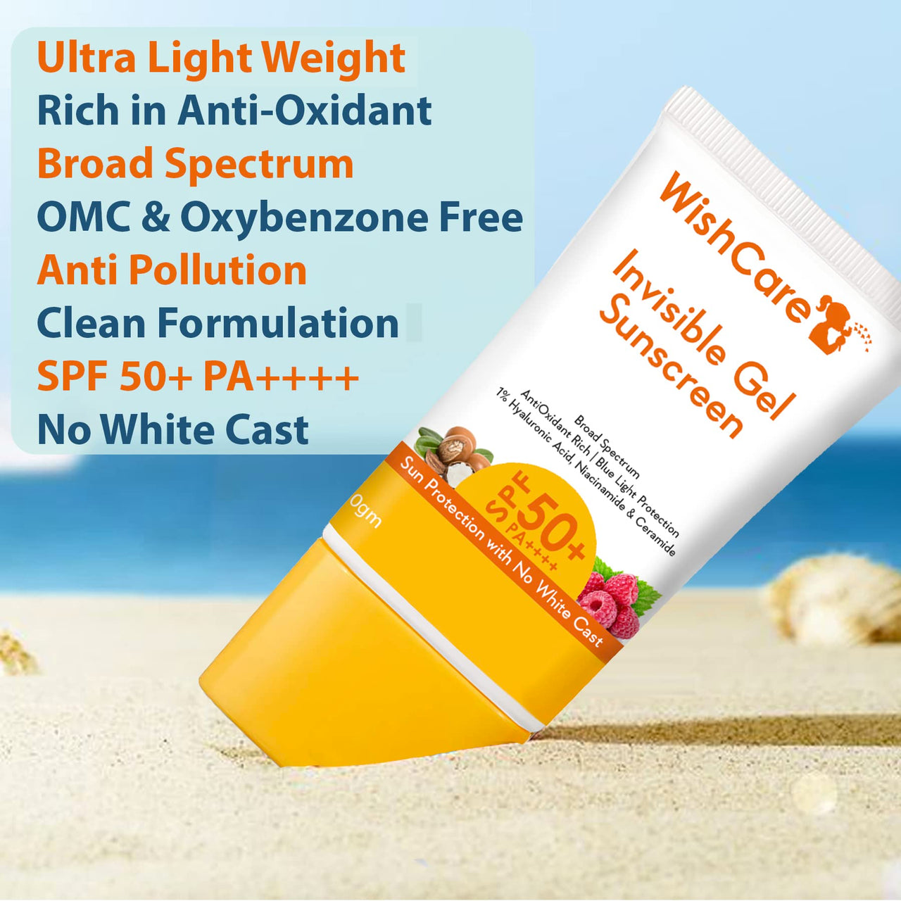 WishCare Sunscreen SPF50 for Women & Men Body & Face Care Combo (200ml + 50gm)