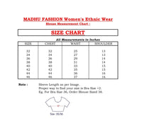 Madhu Fashion Women's  Cotton Elbow Length Sleeve Readymade Blouse 32
