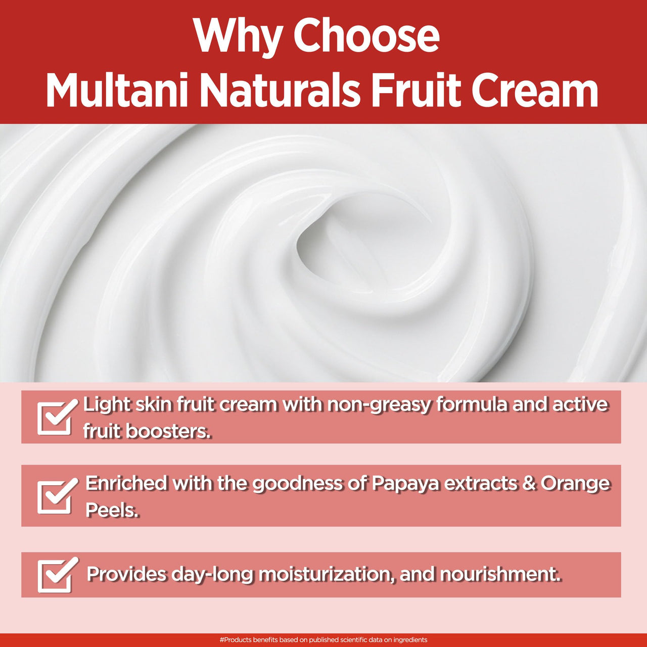 Multani Naturals Fruit Cream Moisturizing Skin Cream With Apple, Quick Absorbing & Non Sticky Moisturizer for Face, Hands & Body | For Healthy, Soft & Glowing Skin | 500 Ml