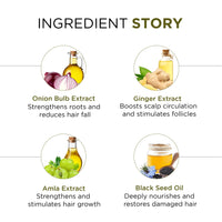 Oshea Herbals Natural Hair Growth Shampoo for Men & Women | Deep Nourishment, Promotes Hair Growth with Controlled Hairfall | Enriched with Onion Bulb & Ginger Extract - 300ml