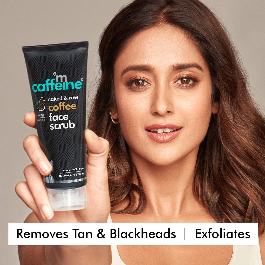 mCaffeine Coffee Tan & Dead Skin Removal Face Scrub (75gm)|Caffeine & Walnut Scrub for Face|Exfoliating & Brightening Scrub|Blackhead Remover,Whitehead Remover,Detan Pack I Face Scrub For Women & Men