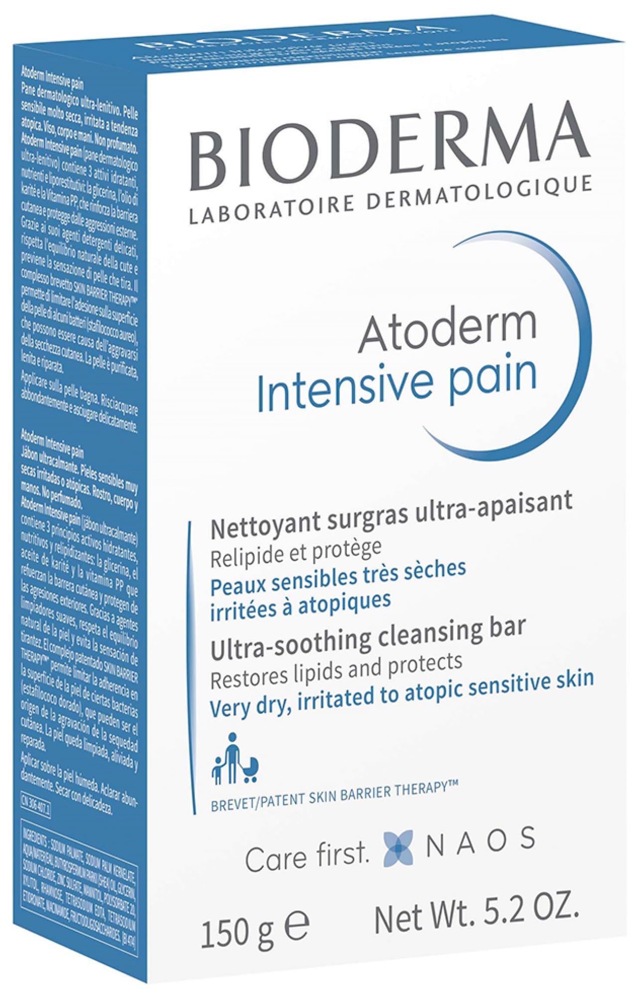 Bioderma Atoderm Intensive Baby Soap Bar From Birth Gently Cleanses and Purifies The Skin (Single)