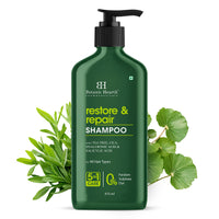 Botanic Hearth Restore & Repair Shampoo with Tea Tree Oil & Salicylic Acid | Clarifying & Anti-Dandruff Shampoo | Deep Cleanses & Soothes Scalp| Sulfate & Paraben Free, 473ml