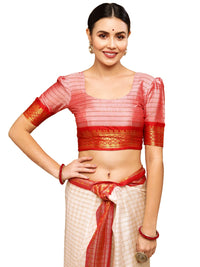 Satrani Women's Poly Silk Woven Saree With Unstitched Blouse Piece