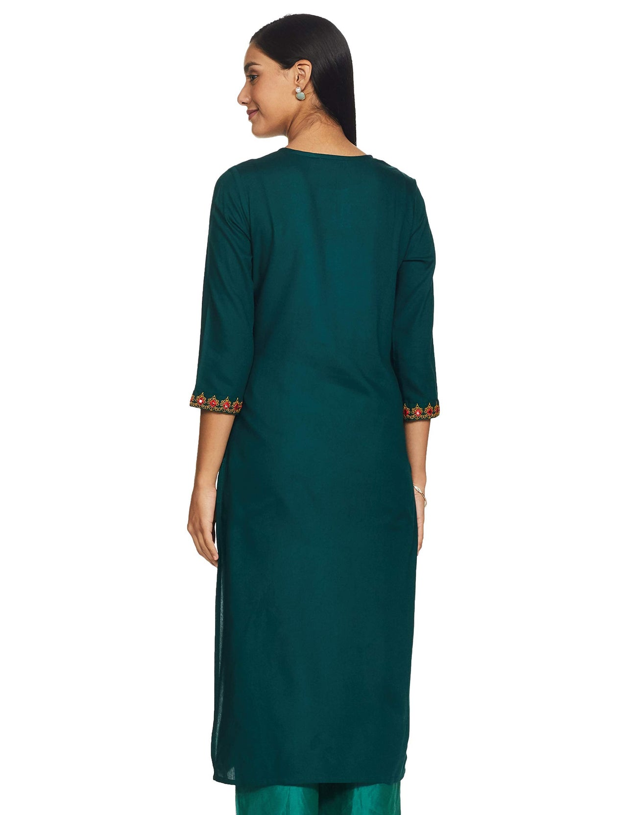 Ayukta Women's  Rayon Embroidery Straight Kurti