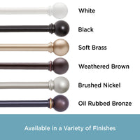 Kenney KN71607 Chelsea Ball End Standard Decorative Window Curtain Rod, 48-86